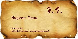 Hajzer Irma névjegykártya