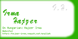 irma hajzer business card